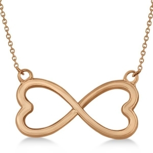 Ladies Heart Shaped Infinity Pendant Necklace in 14K Rose Gold - All