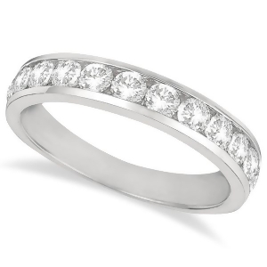 Channel-set Diamond Anniversary Ring Band 14k White Gold 1.05ct - All