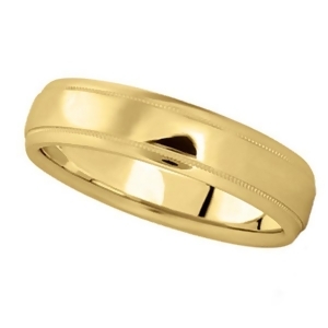 Men's Carved Wedding Band in 14k Yellow Gold 5mm - All