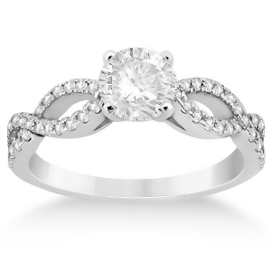 Diamond Twist Infinity Engagement Ring Setting Platinum 0.40ct - All