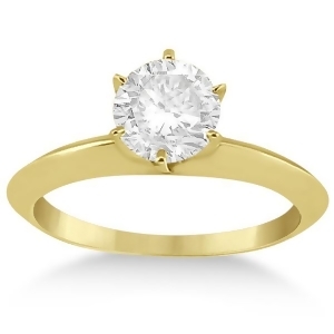 Knife Edge Six-Prong Solitaire Engagement Ring Setting 14k Yellow Gold - All
