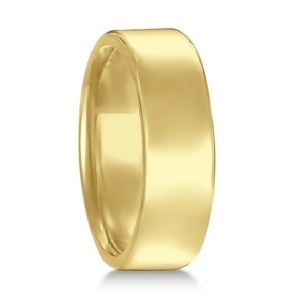 Euro Dome Comfort Fit Wedding Ring Men's Band 18k Yellow Gold 7mm - All