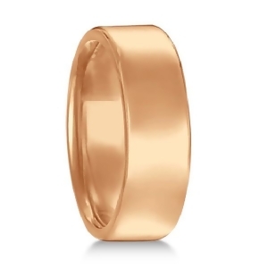 Euro Dome Comfort Fit Wedding Ring Men's Band 18k Rose Gold 7mm - All