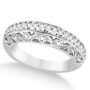 Vintage Filigree Diamond Wedding Ring Palladium 0.32ct - All