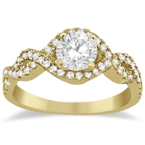 Diamond Halo Infinity Engagement Ring In 18K Yellow Gold 0.39ct - All