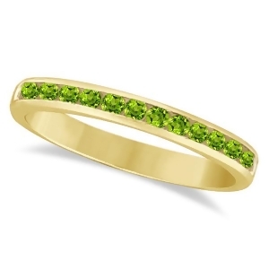 Channel-set Peridot Stackable Ring in 14k Yellow Gold 0.40ct - All