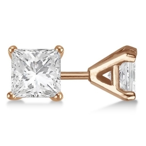 0.75Ct. Martini Princess Diamond Stud Earrings 14kt Rose Gold H Si1-si2 - All