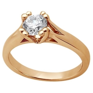 Double Prong Trellis Engagement Ring Setting in 14k Rose Gold - All