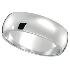 Dome Comfort Fit Wedding Ring Band 18k White Gold 7mm - All