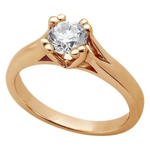 Double Prong Trellis Engagement Ring Setting in 18k Rose Gold - All