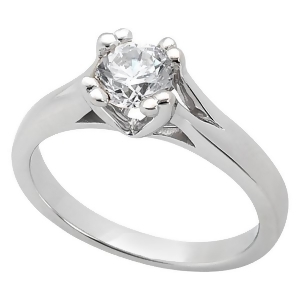 Double Prong Trellis Engagement Ring Setting in 18k White Gold - All