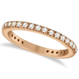 Pave Diamond Eternity Ring Anniversary Band 14K Rose Gold 0.50ct - All