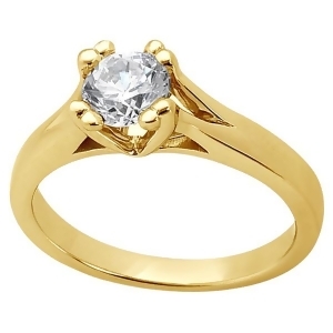 Double Prong Trellis Engagement Ring Setting in 14k Yellow Gold - All