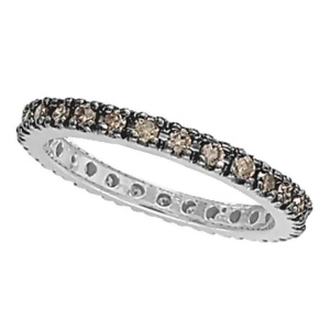 Champagne Diamond Eternity Ring Band in 14k White Gold 0.50ct - All