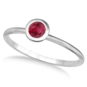 Ruby Bezel-Set Solitaire Ring in 14k White Gold 0.65ct - All