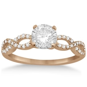 Twisted Infinity Diamond Engagement Ring Setting 14K Rose Gold 0.21ct - All