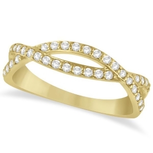 Pave Set Diamond Twisted Infinity Band in 14k Yellow Gold 0.32 carat - All