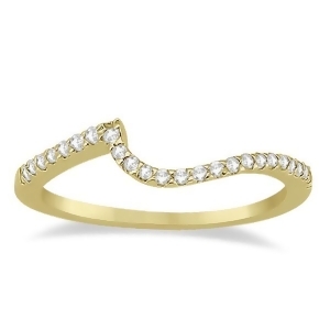 Petite Contour Diamond Wedding Band Swirl Ring 18k Yellow Gold 0.12ct - All