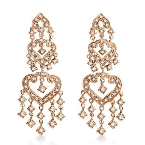 Diamond Chandelier Earrings in 14k Rose Gold 1.01ct - All