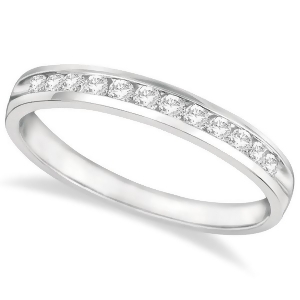 Channel-set Diamond Anniversary Ring Band 14k White Gold 0.25ct - All