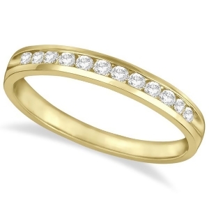 Channel-set Diamond Anniversary Ring Band 14k Yellow Gold 0.25ct - All