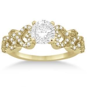 Heart Shape Diamond Engagement Ring Setting 14k Yellow Gold 0.30ct - All