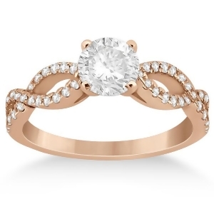 Diamond Twist Infinity Engagement Ring Setting 14K Rose Gold 0.40ct - All