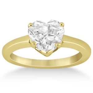 Heart Shaped Solitaire Diamond Engagement Ring Setting in 14k Yellow Gold - All