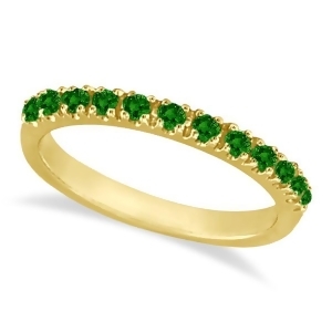 Emerald Semi-Eternity Band Stackable Ring 14K Yellow Gold 0.38 ct - All