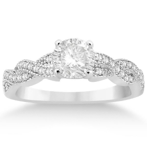 Infinity Twisted Diamond Engagement Ring in Platinum 0.25ct - All
