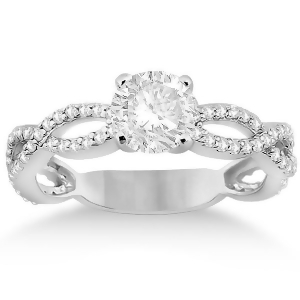 Pave Diamond Infinity Eternity Engagement Ring Platinum Setting 0.40ct - All