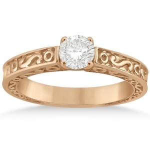 Hand-carved Infinity Design Solitaire Engagement Ring 18k Rose Gold - All