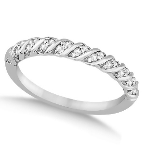 Diamond Rope Wedding Band in 18k White Gold 0.17ct - All