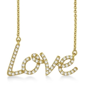 Love Diamond Pendant Necklace 14k Yellow Gold 0.50ct - All