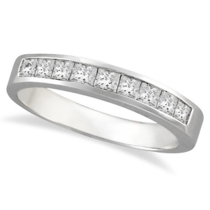 Princess-cut Channel-Set Diamond Ring in 14k White Gold 1/2 ct - All