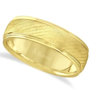 Diamond Cut Wedding Band For Men in 18k Yellow Gold 7mm - All
