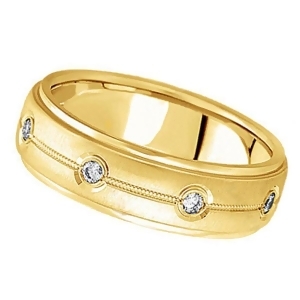 Diamond Wedding Ring in 18k Yellow Gold for Men 0.40 ctw - All
