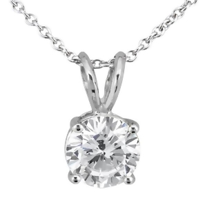 Four Prong Solitaire Pendant Setting in 14k White Gold - All