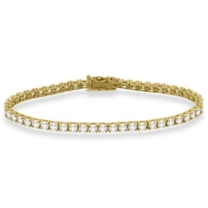 Eternity Diamond Tennis Bracelet 14k Yellow Gold 7.08ct - All