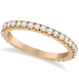Round Diamond Eternity Wedding Ring 14K Rose Gold Diamond Band 0.58ct - All