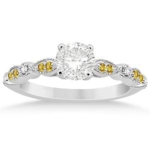 Yellow Sapphire Diamond Marquise Engagement Ring Platinum 0.24 - All