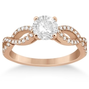 Diamond Twist Infinity Engagement Ring Setting 18k Rose Gold 0.40ct - All