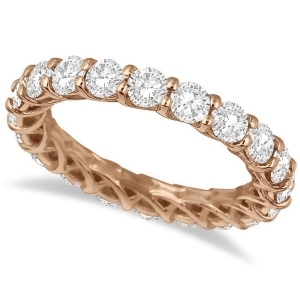 Luxury Diamond Eternity Anniversary Ring Band 14k Rose Gold 3.50ct - All