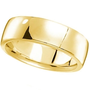Men's Wedding Band Low Dome Comfort-Fit in 18k Yellow Gold 7 mm - All