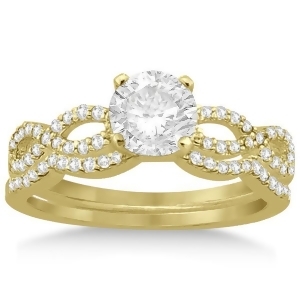 Infinity Twisted Diamond Matching Bridal Set in 14K Yellow Gold 0.34ct - All