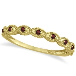 Antique Marquise Shape Garnet Wedding Ring 14k Yellow Gold 0.18ct - All
