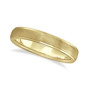 Ridged Wedding Ring Band Satin Finish 14k Yellow Gold 4mm - All