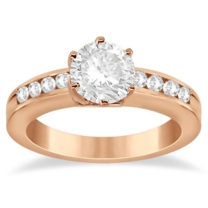 Classic Channel Set Diamond Engagement Ring 18K Rose Gold 0.30ct - All