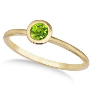 Peridot Bezel-Set Solitaire Ring in 14k Yellow Gold 0.65ct - All