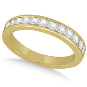 Channel Set Princess Diamond Wedding Band 18k Yellow Gold 0.60ct - All